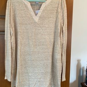 Chicos Linen Split Neck Tunic